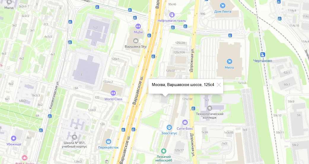 Карта проезда к автосалону по адресу Крылатая улица, 12/2